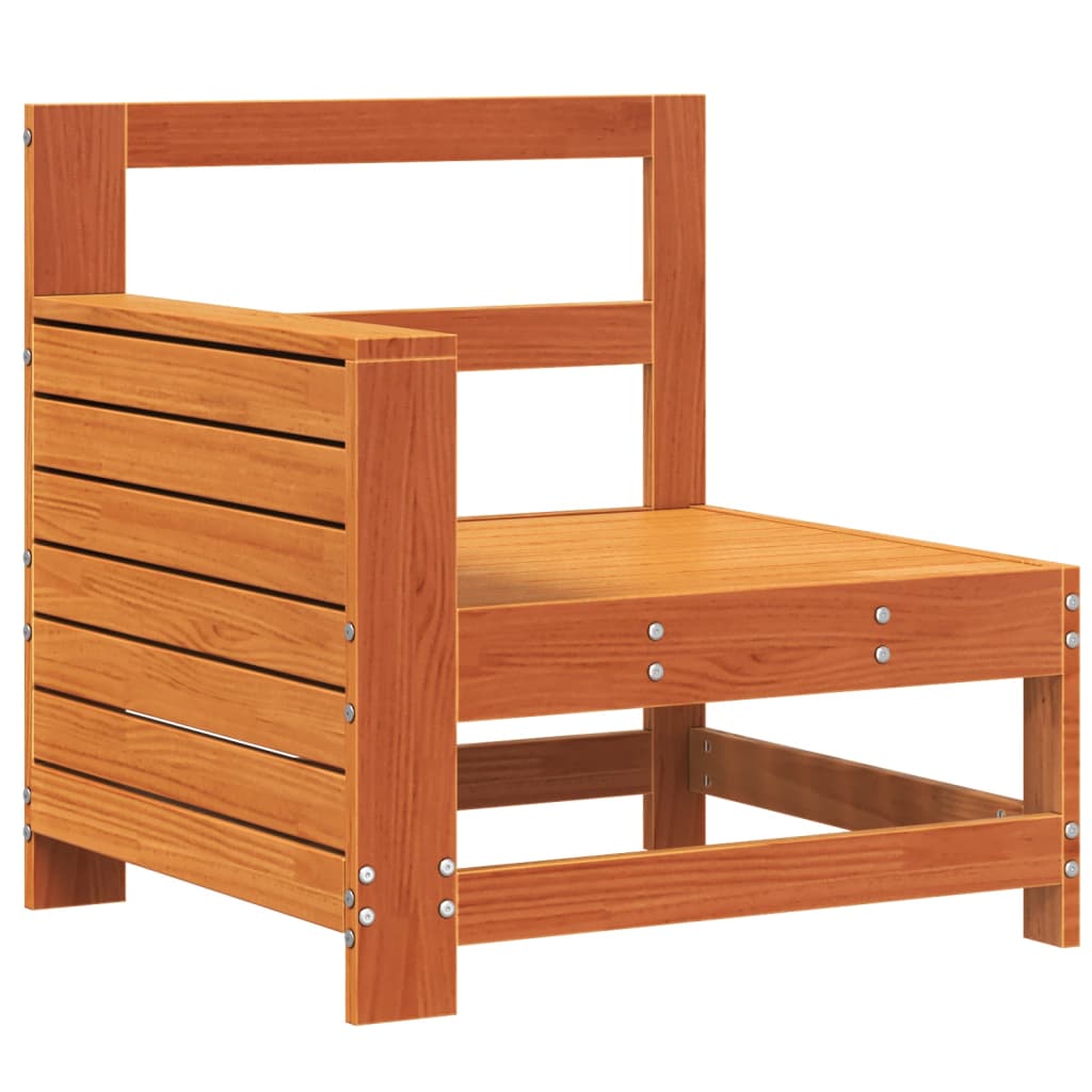 vidaXL Καναπές Κήπου με Μπράτσα Καφέ 69x62x70,5εκ. Μασίφ Ξύλο Πεύκου