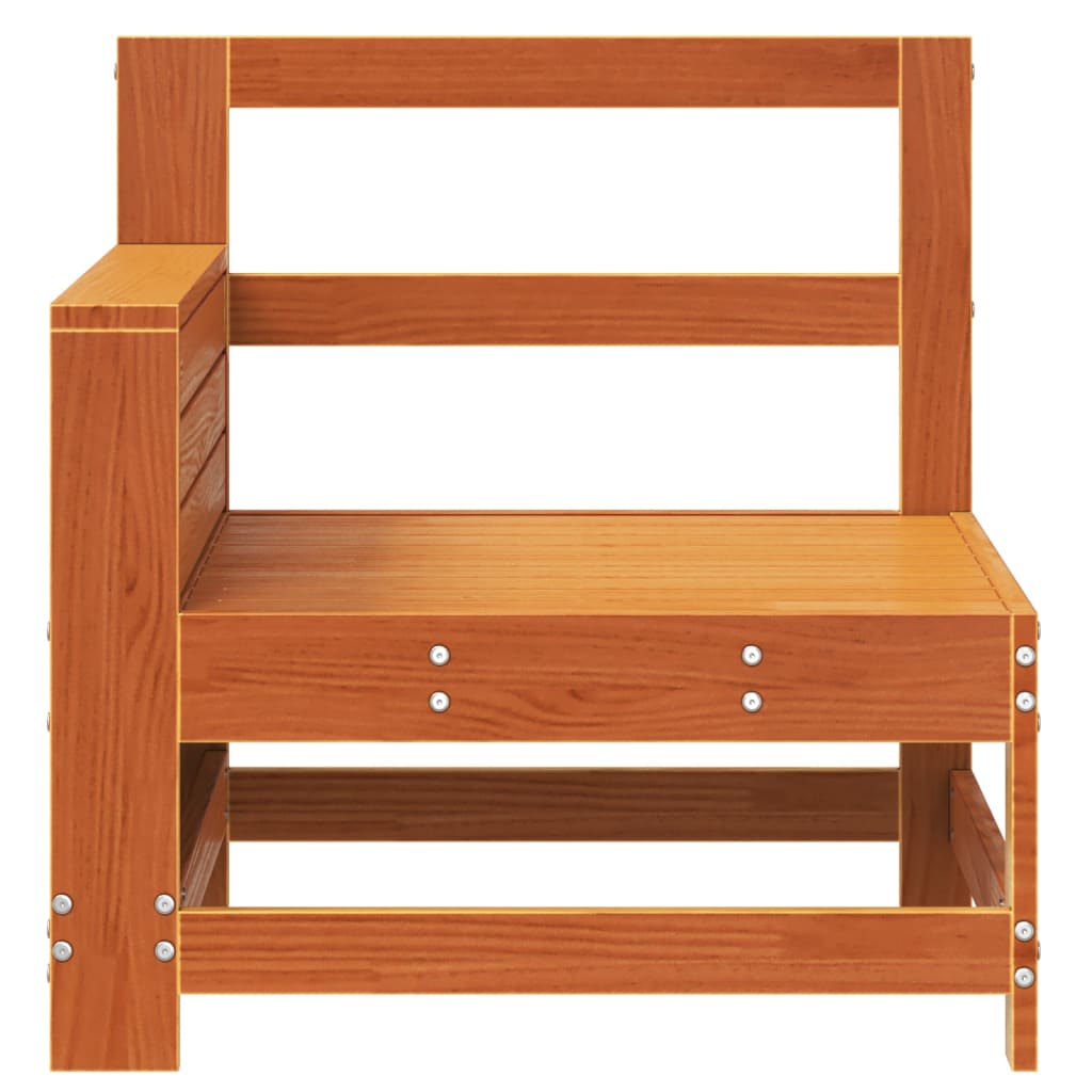 vidaXL Καναπές Κήπου με Μπράτσα Καφέ 69x62x70,5εκ. Μασίφ Ξύλο Πεύκου