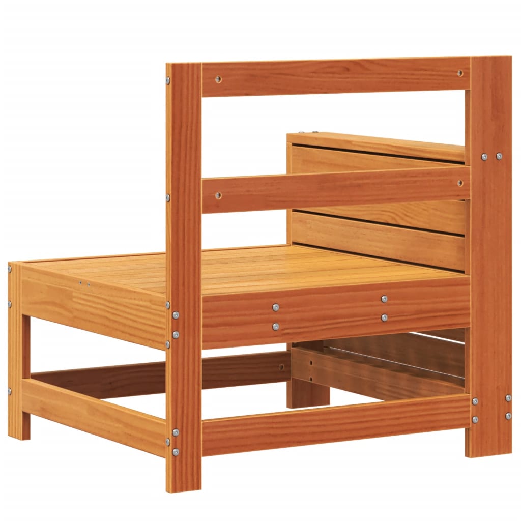 vidaXL Καναπές Κήπου με Μπράτσα Καφέ 69x62x70,5εκ. Μασίφ Ξύλο Πεύκου