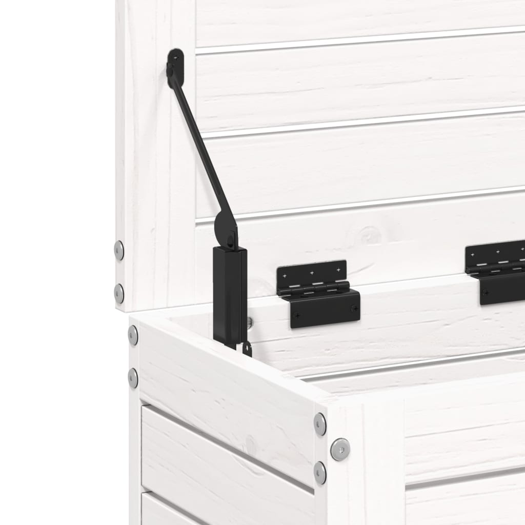 vidaXL Υποπόδιο Κήπου Λευκό 62x31,5x52 εκ. από Μασίφ Ξύλο Πεύκου