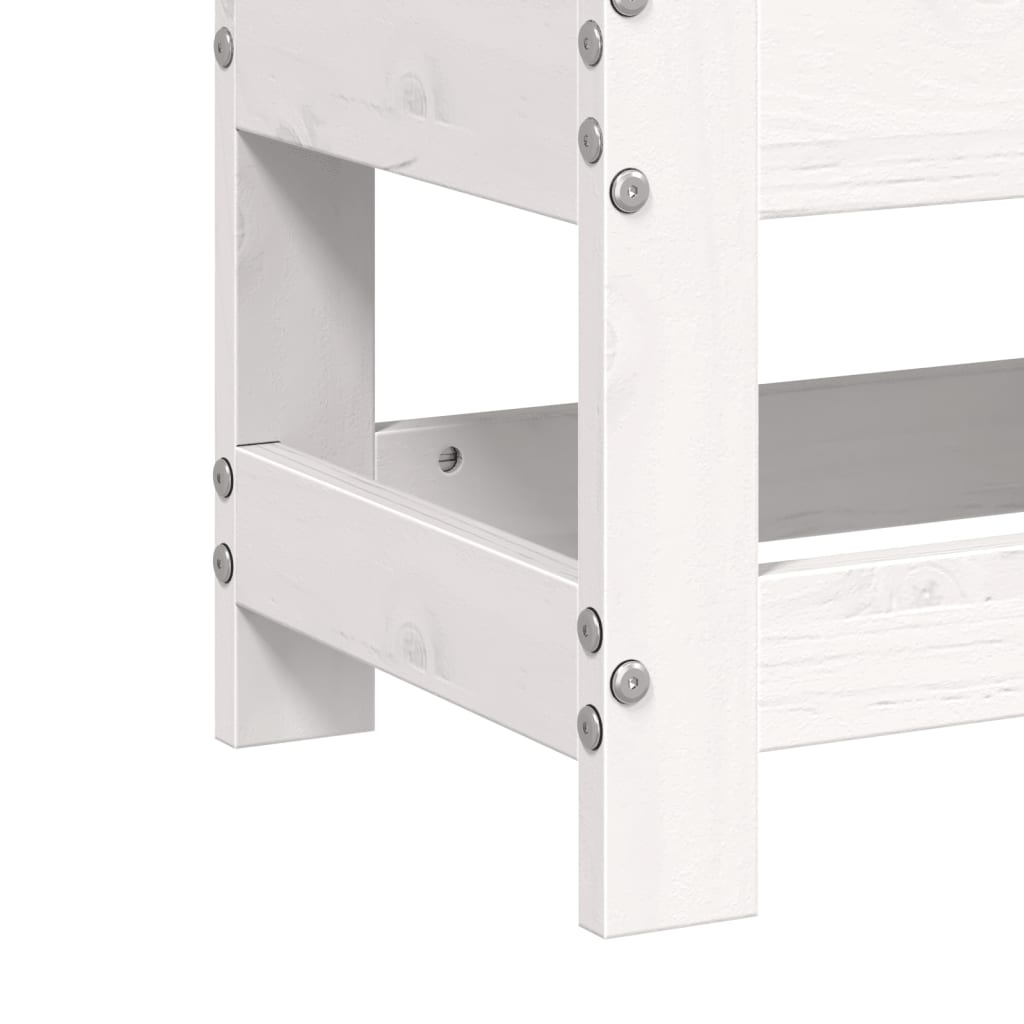 vidaXL Υποπόδιο Κήπου Λευκό 62x30x32 εκ. από Μασίφ Ξύλο Πεύκου