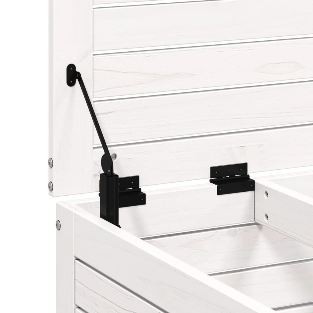 vidaXL Υποπόδιο Κήπου Λευκό 62x63,5x32 εκ. από Μασίφ Ξύλο Πεύκου