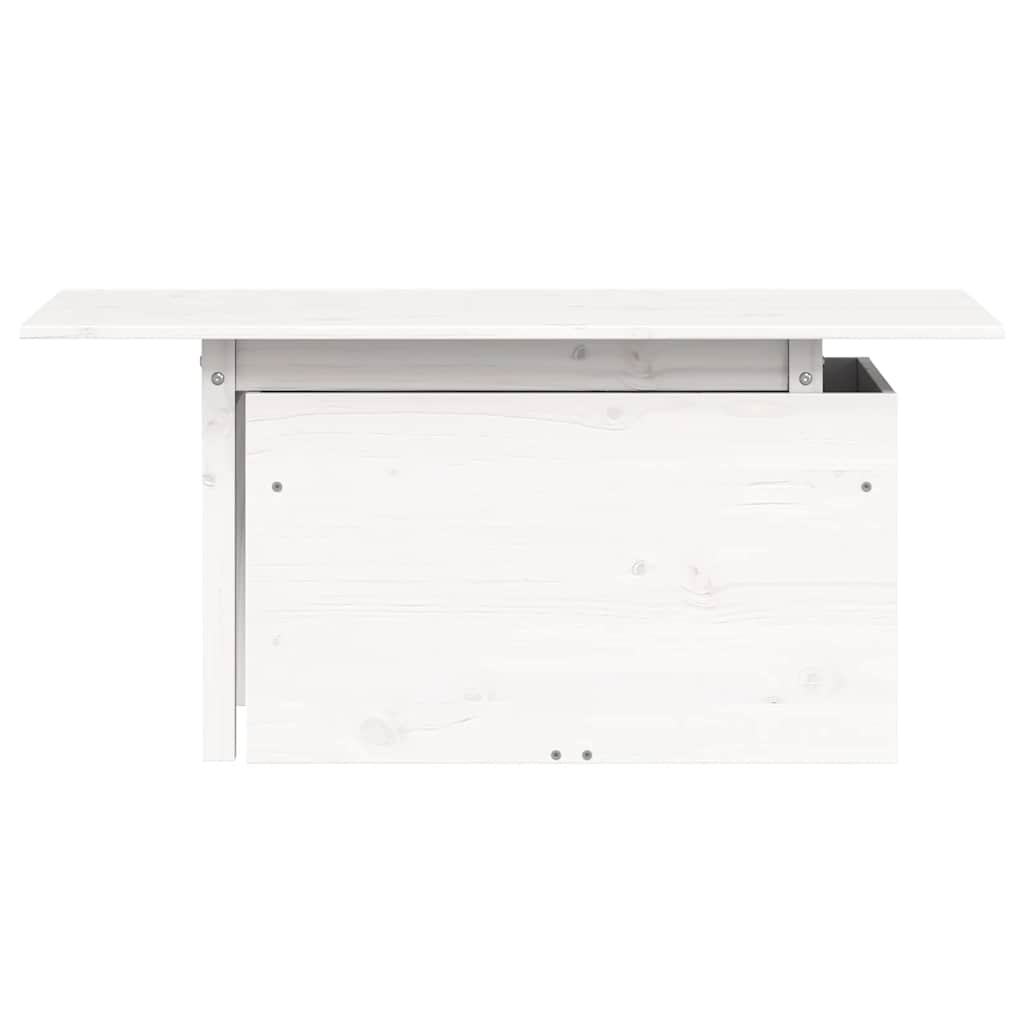 vidaXL Τραπέζι Κήπου Λευκό 100x50x75 εκ. από Μασίφ Ξύλο Πεύκου