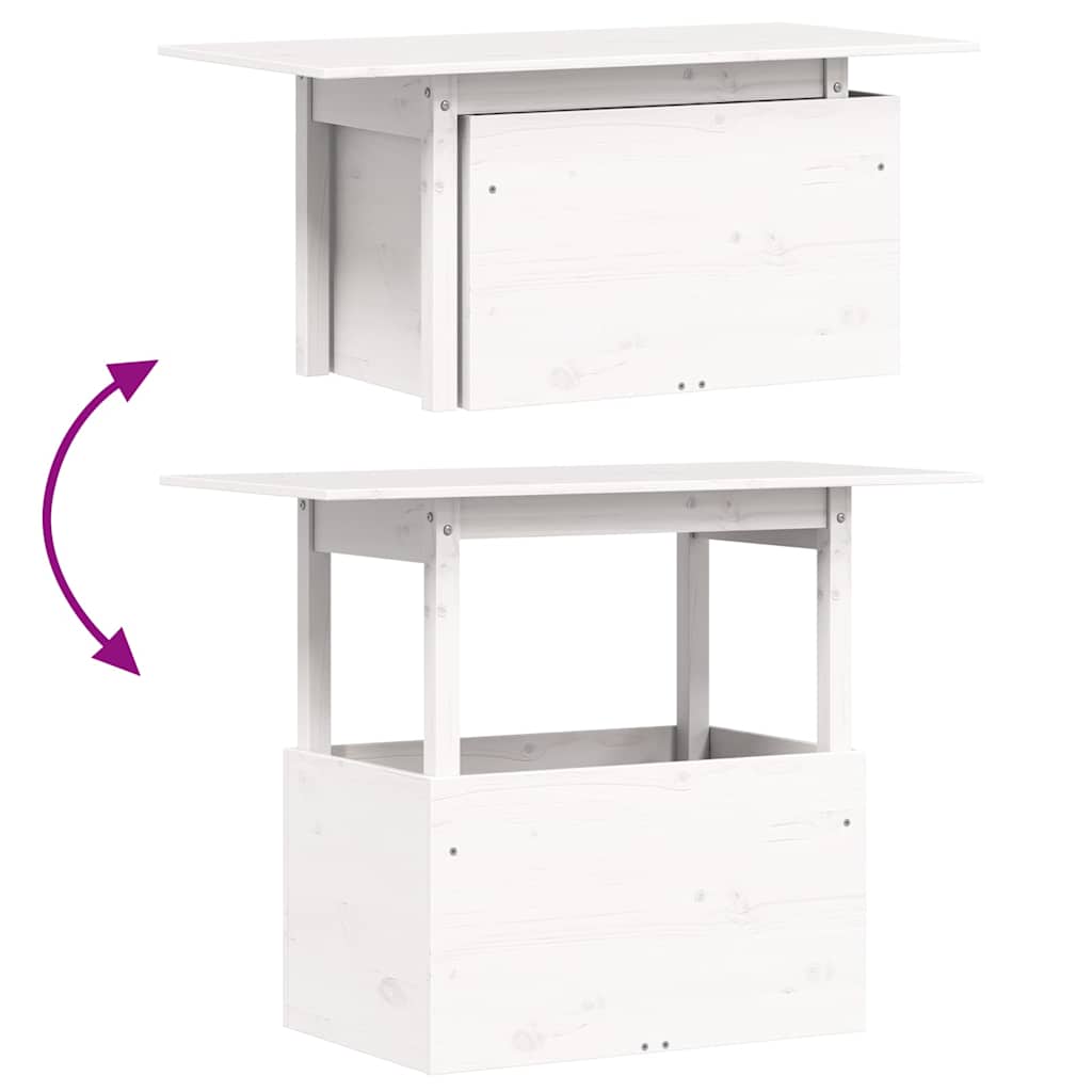 vidaXL Τραπέζι Κήπου Λευκό 100x50x75 εκ. από Μασίφ Ξύλο Πεύκου