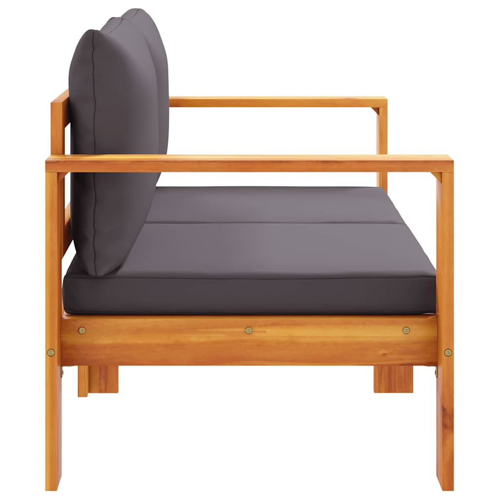 vidaXL Καναπές Κήπου Διθέσιος από Μασίφ Ξύλο Ακακίας με Μαξιλάρια