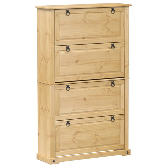 vidaXL Παπουτσοθήκη Corona 99x32x163,5 εκ. από Μασίφ Ξύλο Πεύκου