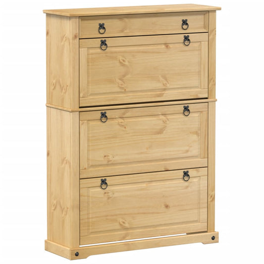 vidaXL Παπουτσοθήκη Corona 99 x 32 x 138 εκ. από Μασίφ Ξύλο Πεύκου