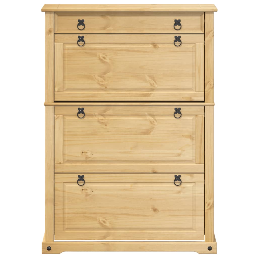 vidaXL Παπουτσοθήκη Corona 99 x 32 x 138 εκ. από Μασίφ Ξύλο Πεύκου
