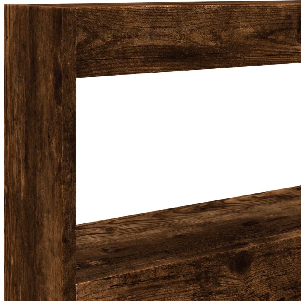 vidaXL Κεφαλάρι με Αποθηκ. Χώρο & LED Καπνιστή Δρυς 120x17x102 εκ.