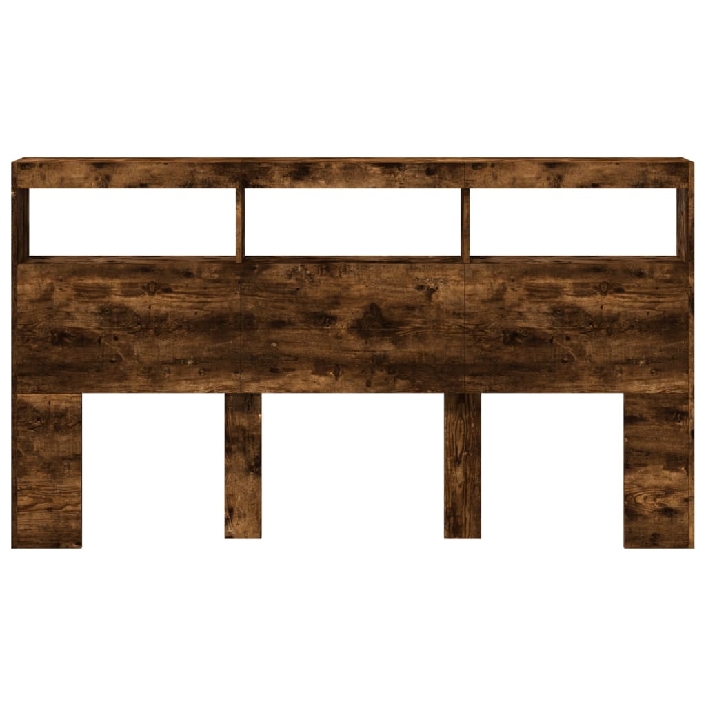 vidaXL Κεφαλάρι με Αποθηκ. Χώρο & LED Καπνιστή Δρυς 180x17x102 εκ.