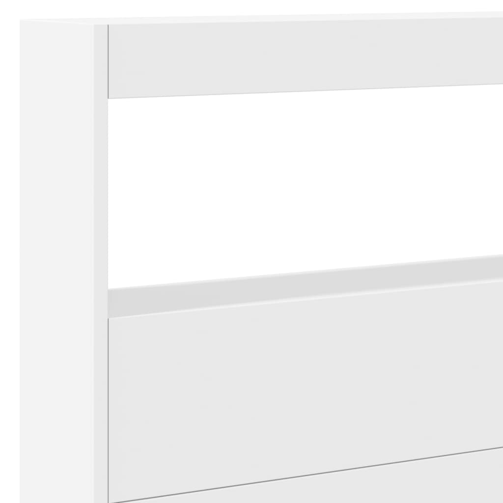 vidaXL Κεφαλάρι με Αποθηκευτικό Χώρο και LED Λευκό 220 x 17 x 102 εκ.