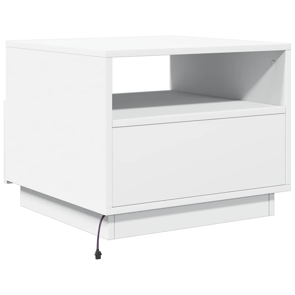 vidaXL Τραπεζάκι Σαλονιού με Φώτα LED Λευκό 50 x 49 x 40 εκ.