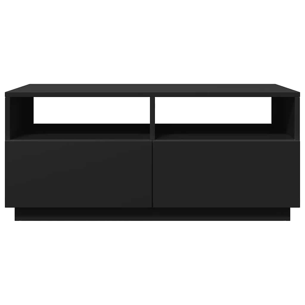 vidaXL Τραπεζάκι Σαλονιού με Φώτα LED Μαύρο 90x49x40 εκ.