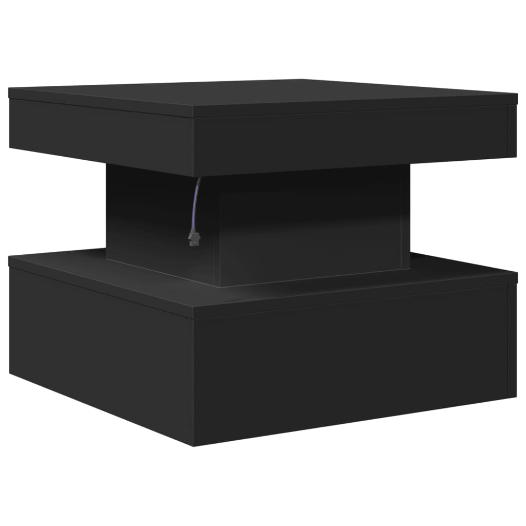 vidaXL Τραπεζάκι Σαλονιού με LED Μαύρο 50 x 50 x 40 εκ.