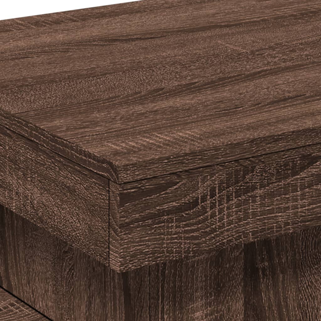 vidaXL Τραπεζάκι Σαλονιού με LED Καφέ Δρυς 50 x 50 x 40 εκ.