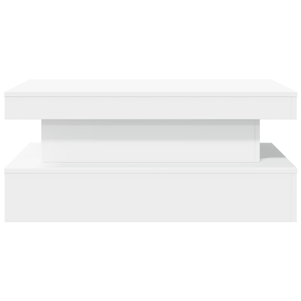 vidaXL Τραπεζάκι Σαλονιού με LED Λευκό 90 x 50 x 40 εκ.