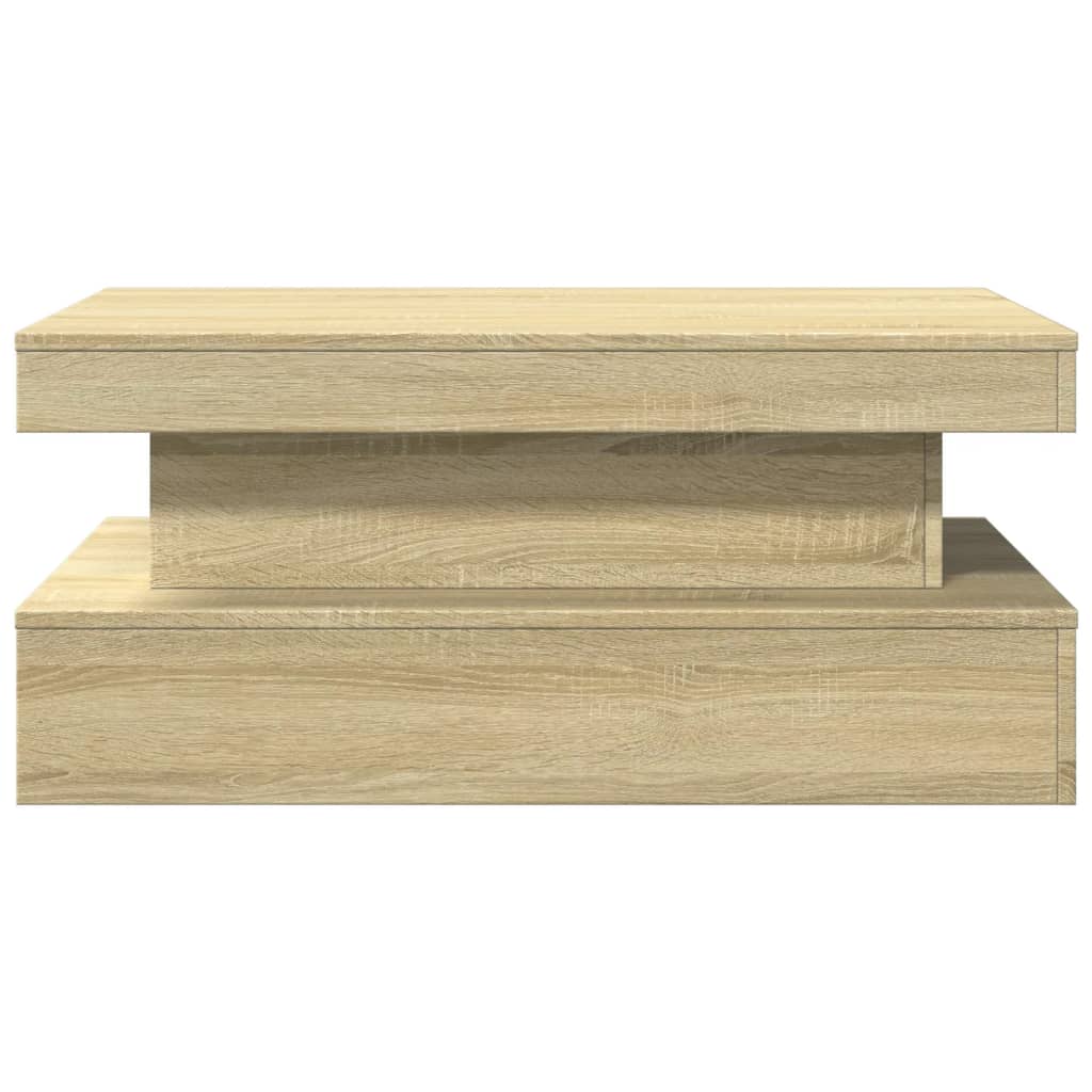 vidaXL Τραπεζάκι Σαλονιού με LED Sonoma Δρυς 90 x 50 x 40 εκ.