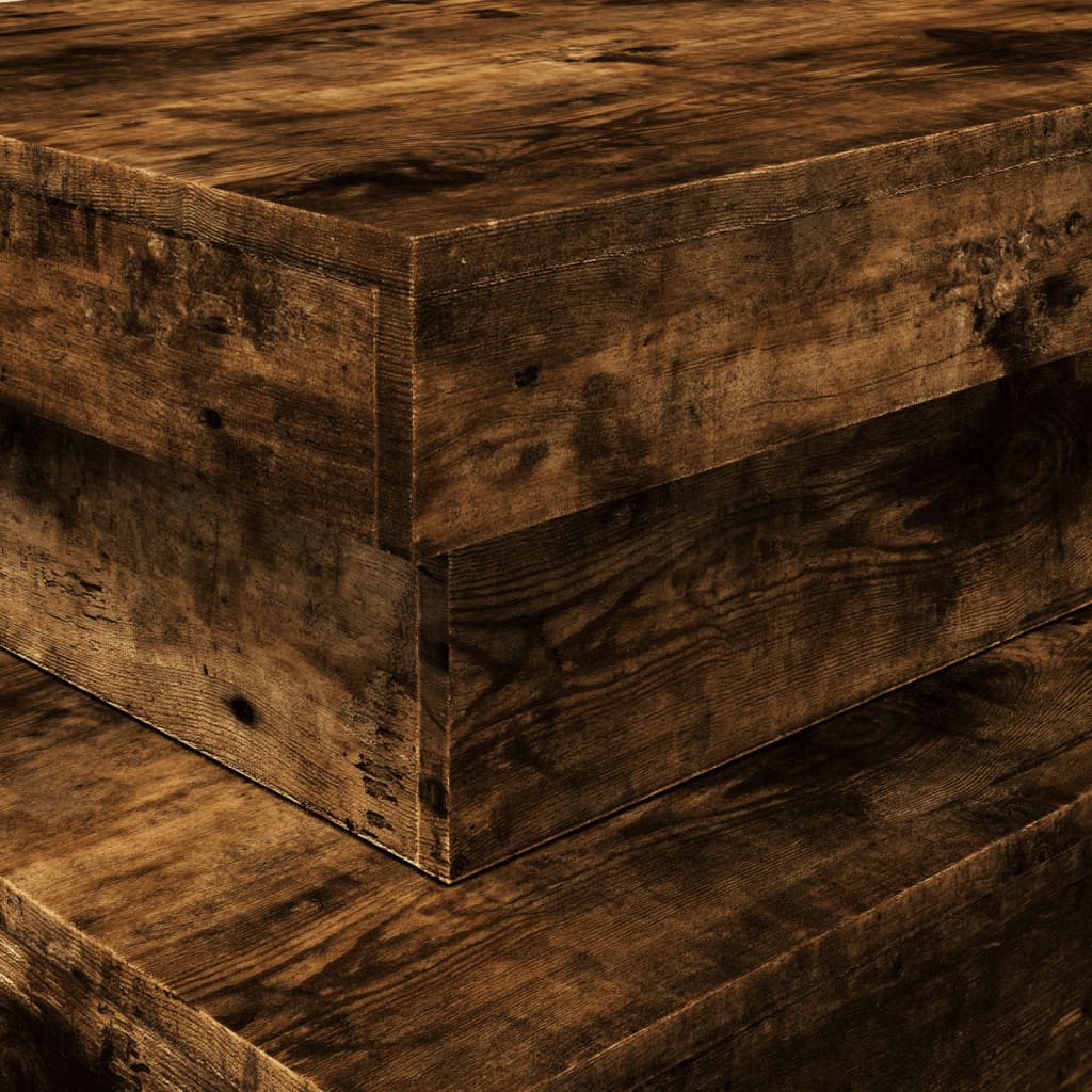 vidaXL Τραπεζάκι Σαλονιού με LED Καπνιστή Δρυς 90 x 50 x 40 εκ.