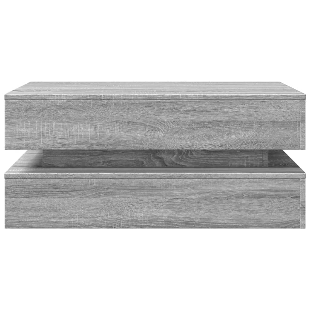 vidaXL Τραπεζάκι Σαλονιού με LED Γκρι Sonoma 90 x 50 x 40 εκ.