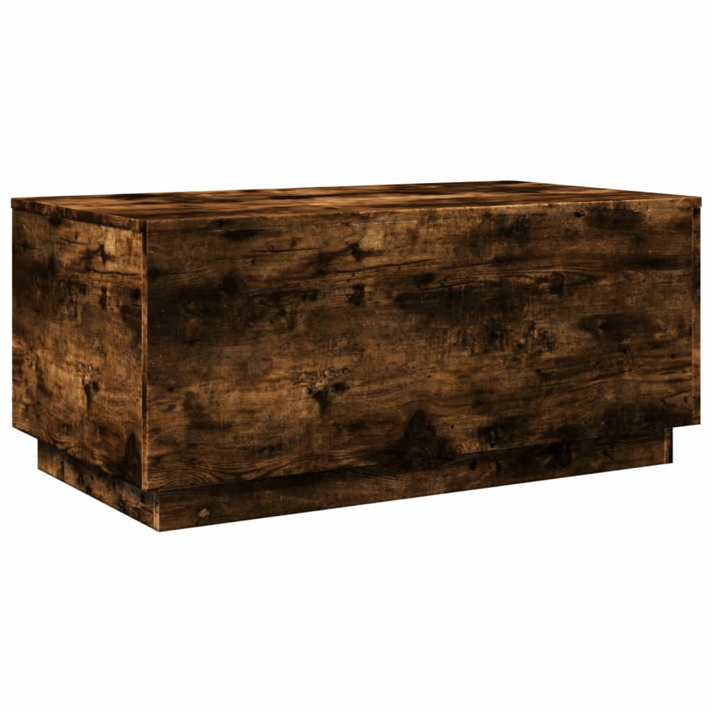 vidaXL Τραπεζάκι Σαλονιού με LED Καπνιστή Δρυς 90 x 50 x 40 εκ.