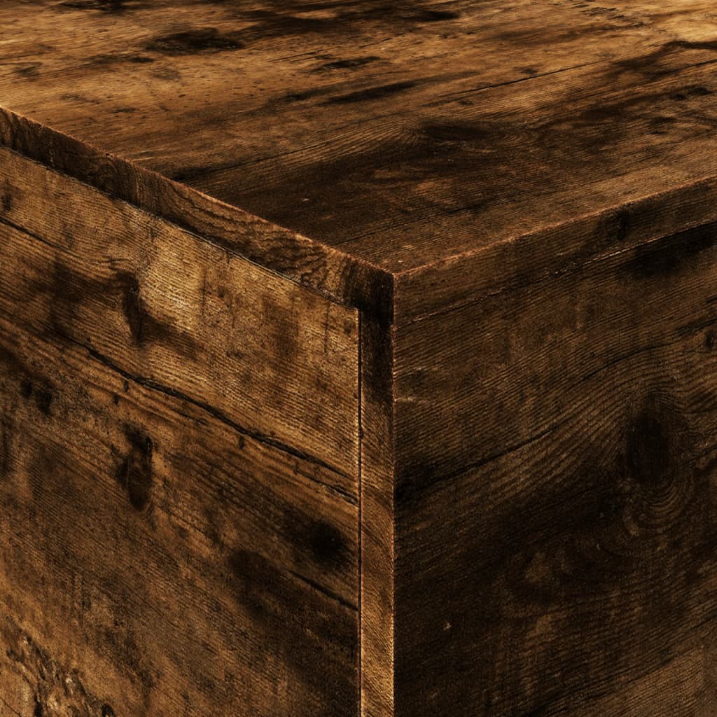 vidaXL Τραπεζάκι Σαλονιού με LED Καπνιστή Δρυς 90 x 50 x 40 εκ.