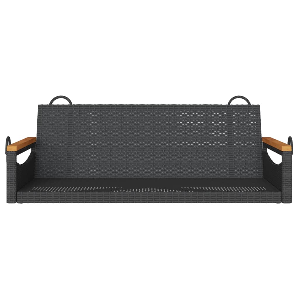 vidaXL Παγκάκι Κούνια Μαύρο 109 x 62 x 40 εκ. από Συνθετικό Ρατάν
