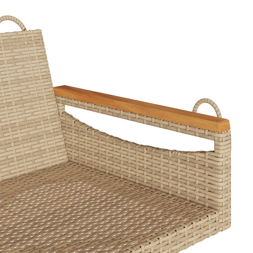 vidaXL Παγκάκι Κούνια Μπεζ 109 x 62 x 40 εκ. από Συνθετικό Ρατάν