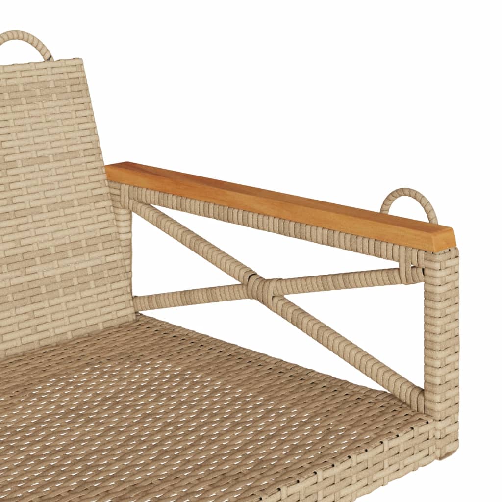 vidaXL Παγκάκι Κούνια Μπεζ 109 x 62 x 40 εκ. από Συνθετικό Ρατάν
