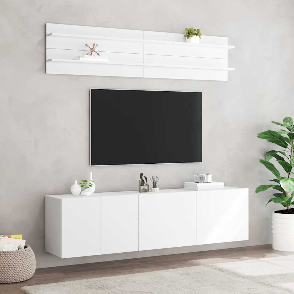 vidaXL Επιτοίχια Έπιπλα Τηλεόρασης 6 τεμαχίων από Λευκό Τεχνικά Ξύλο