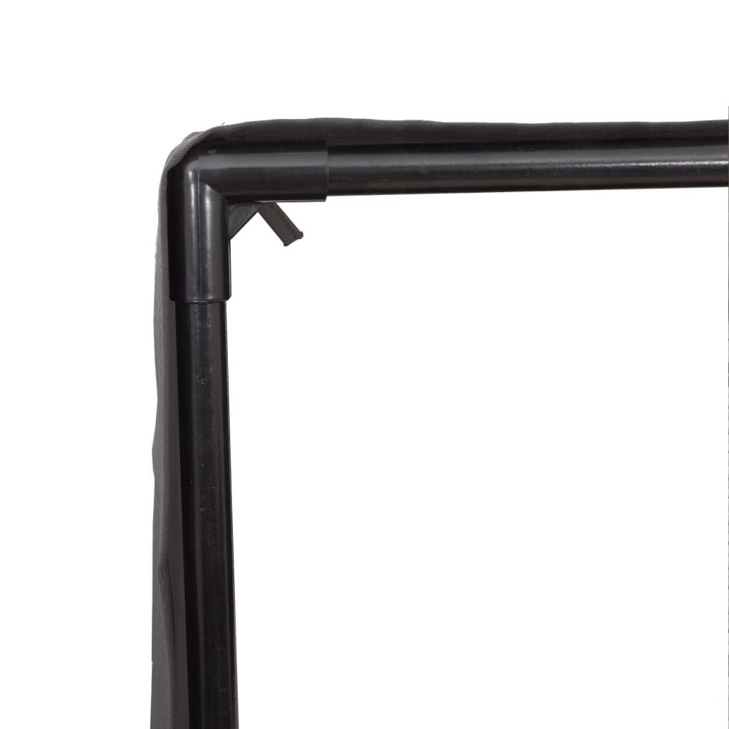 vidaXL Ξαπλώστρα Διπλή Γκρι από Συνθετικό Ρατάν με Οροφή / Κουρτίνες