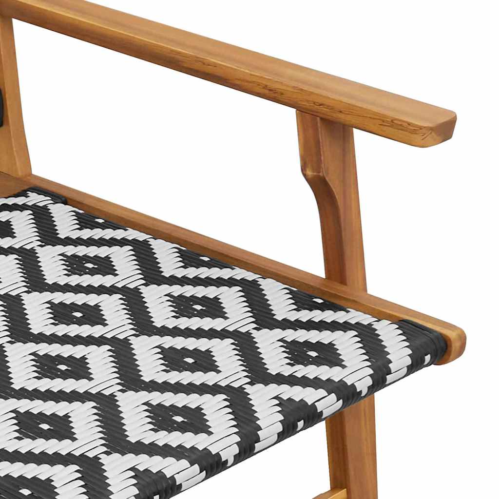 vidaXL Πάγκος Κήπου Μαύρος και Λευκός 122x76x73.5 εκ. Μασίφ Ξύλο Ακακίας