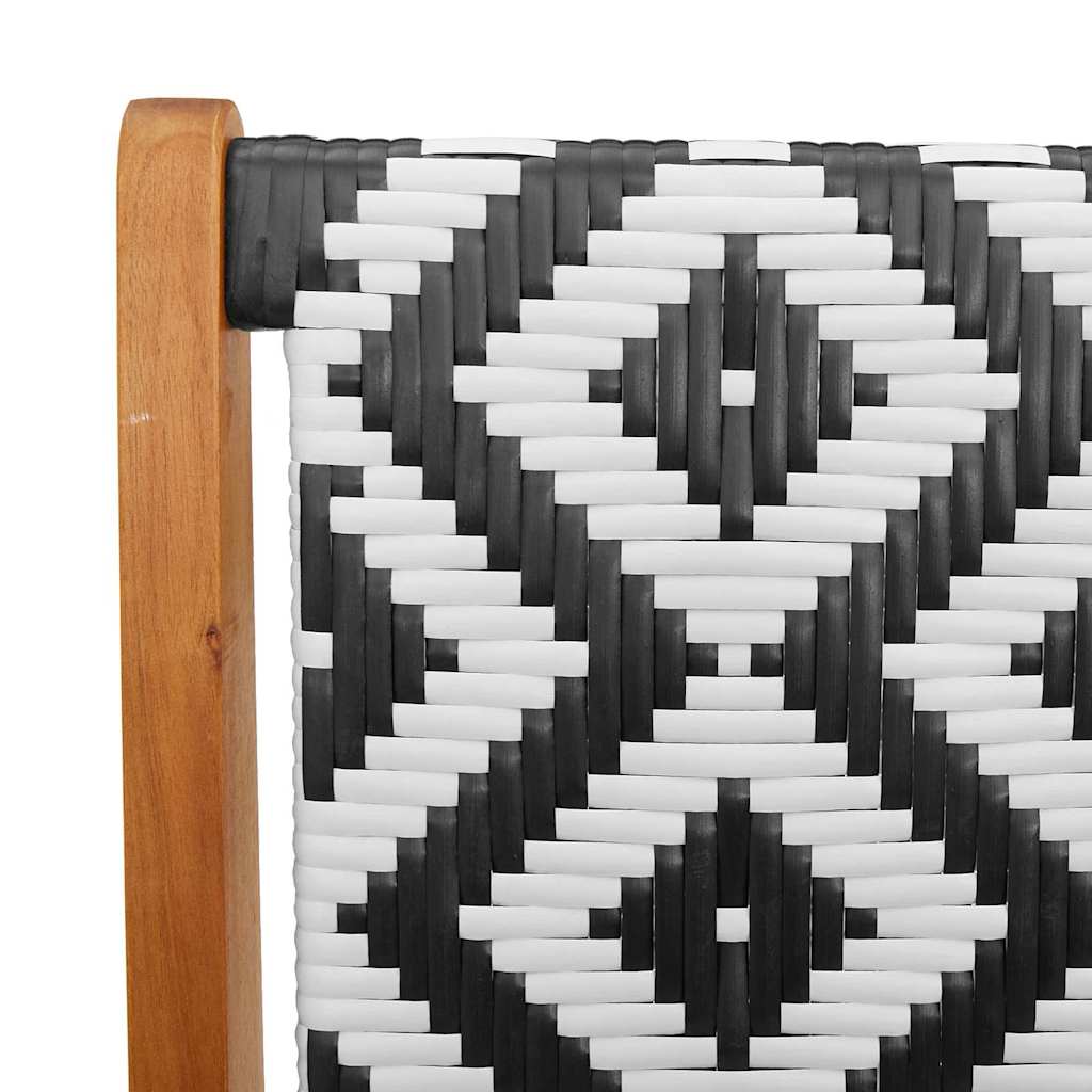 vidaXL Πάγκος Κήπου Μαύρος και Λευκός 122x76x73.5 εκ. Μασίφ Ξύλο Ακακίας