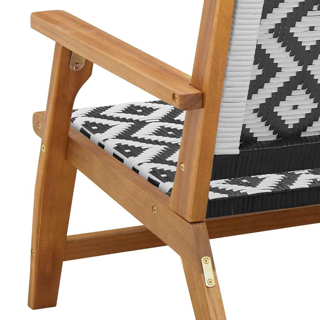 vidaXL Πάγκος Κήπου Μαύρος και Λευκός 122x76x73.5 εκ. Μασίφ Ξύλο Ακακίας