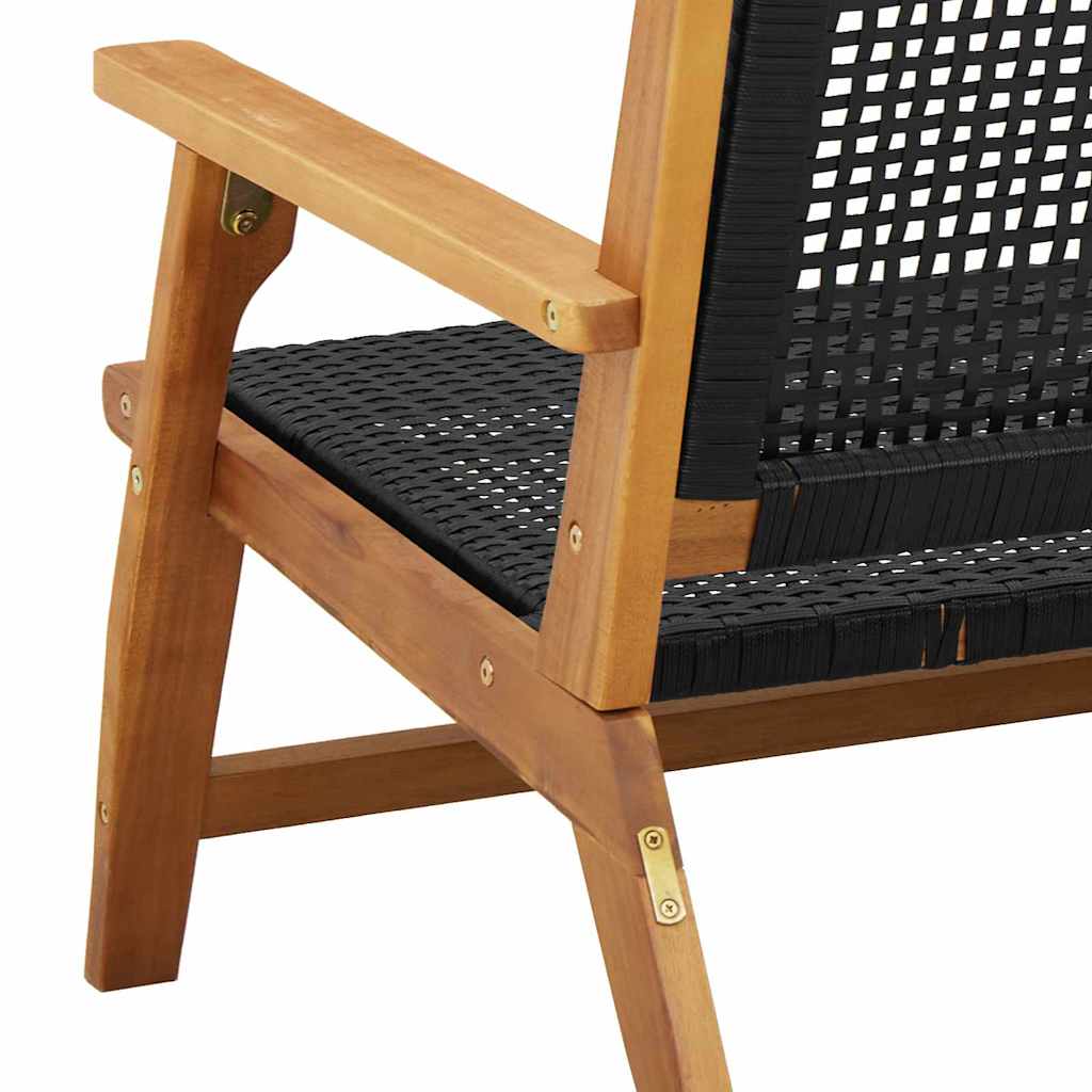 vidaXL Καρέκλες Κήπου 2 τμχ Μαύρες 76x67x73.5 εκ. Μασίφ Ξύλο Ακακίας