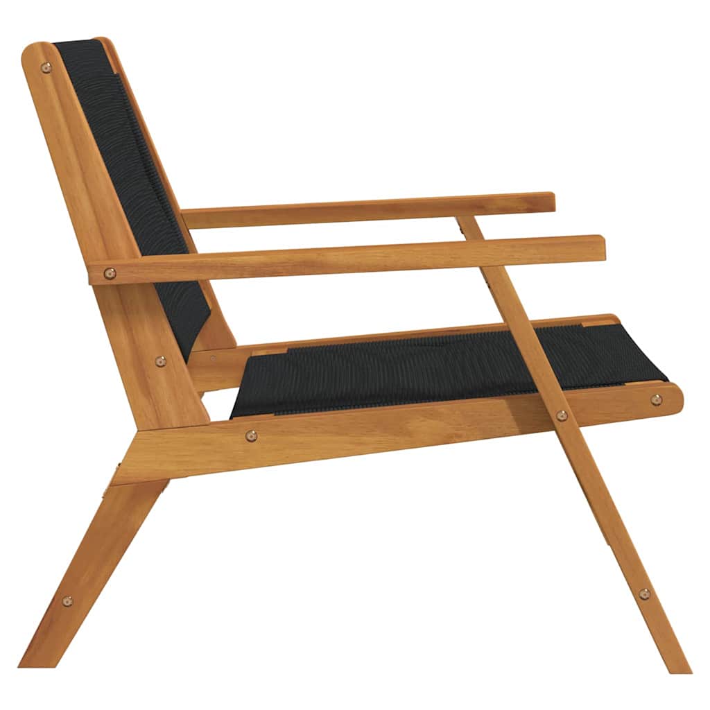 vidaXL Καρέκλες Κήπου 2 τεμ Μαύρο 67x77x73 εκ Μασίφ Ξύλο Ακακίας