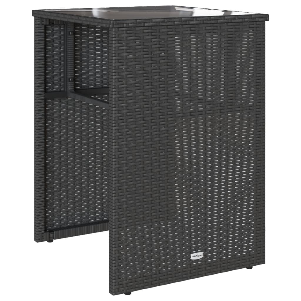 vidaXL Σετ Επίπλων Bistro 3 τεμ. Μαύρο Συνθετ. Ρατάν με Μαξιλάρια