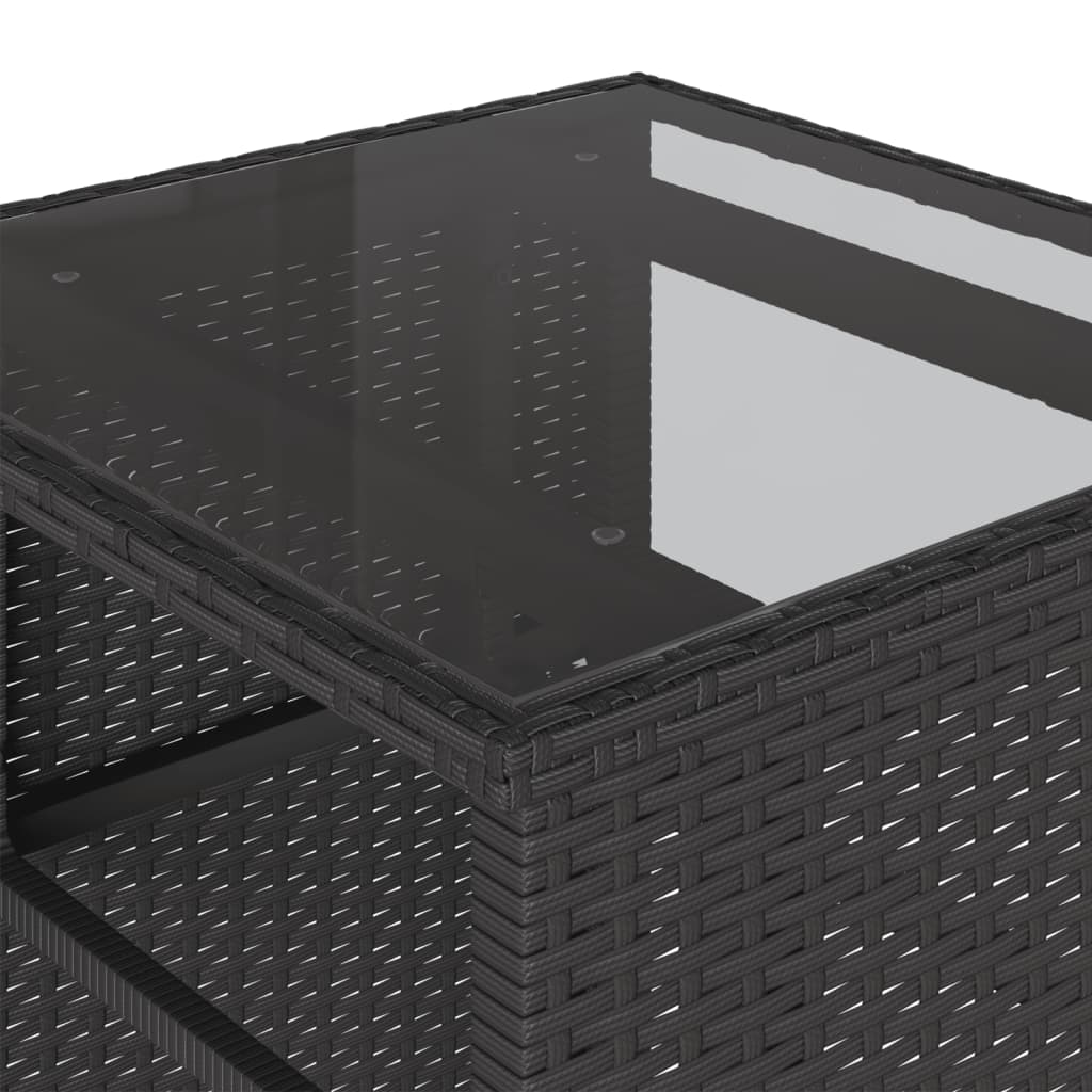 vidaXL Σετ Επίπλων Bistro 3 τεμ. Μαύρο Συνθετ. Ρατάν με Μαξιλάρια