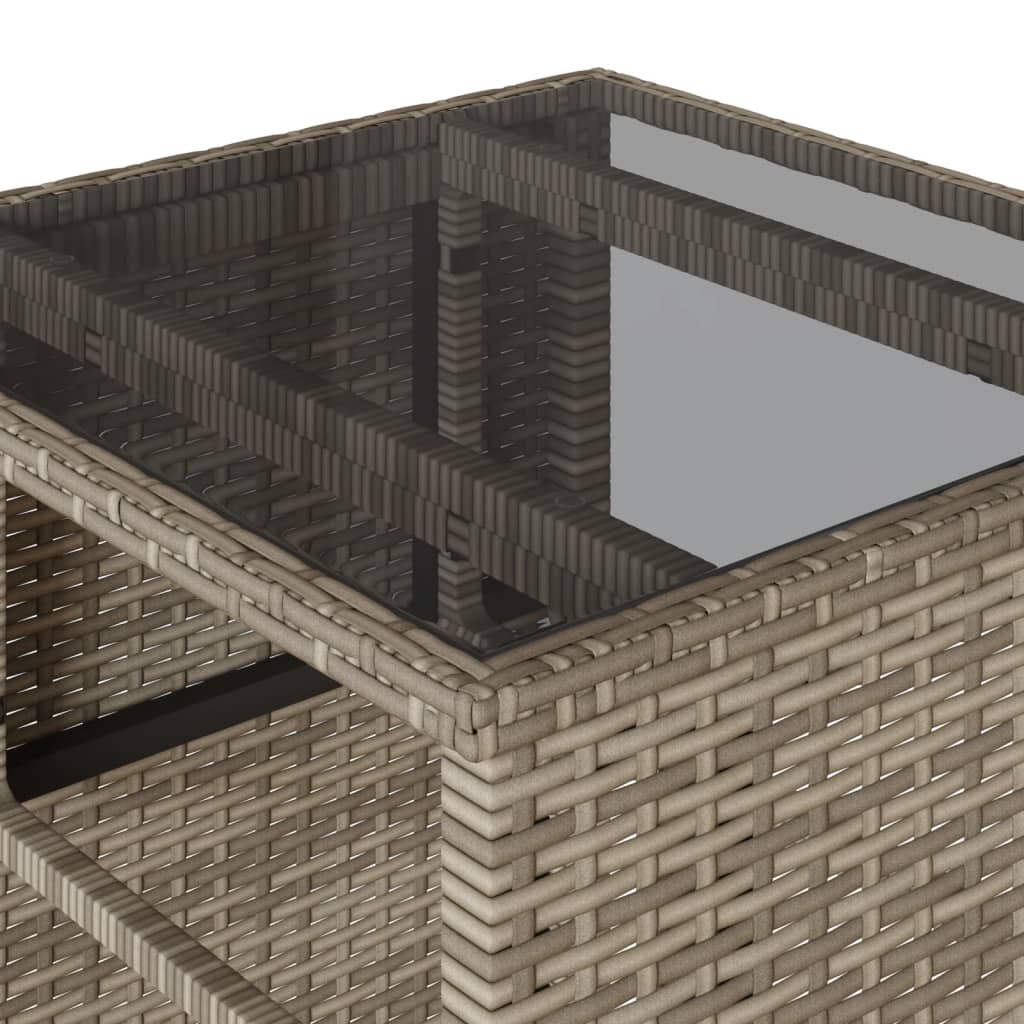 vidaXL Σετ Επίπλων Bistro 3 τεμ Γκρι Συνθετικό Ρατάν με Μαξιλάρια