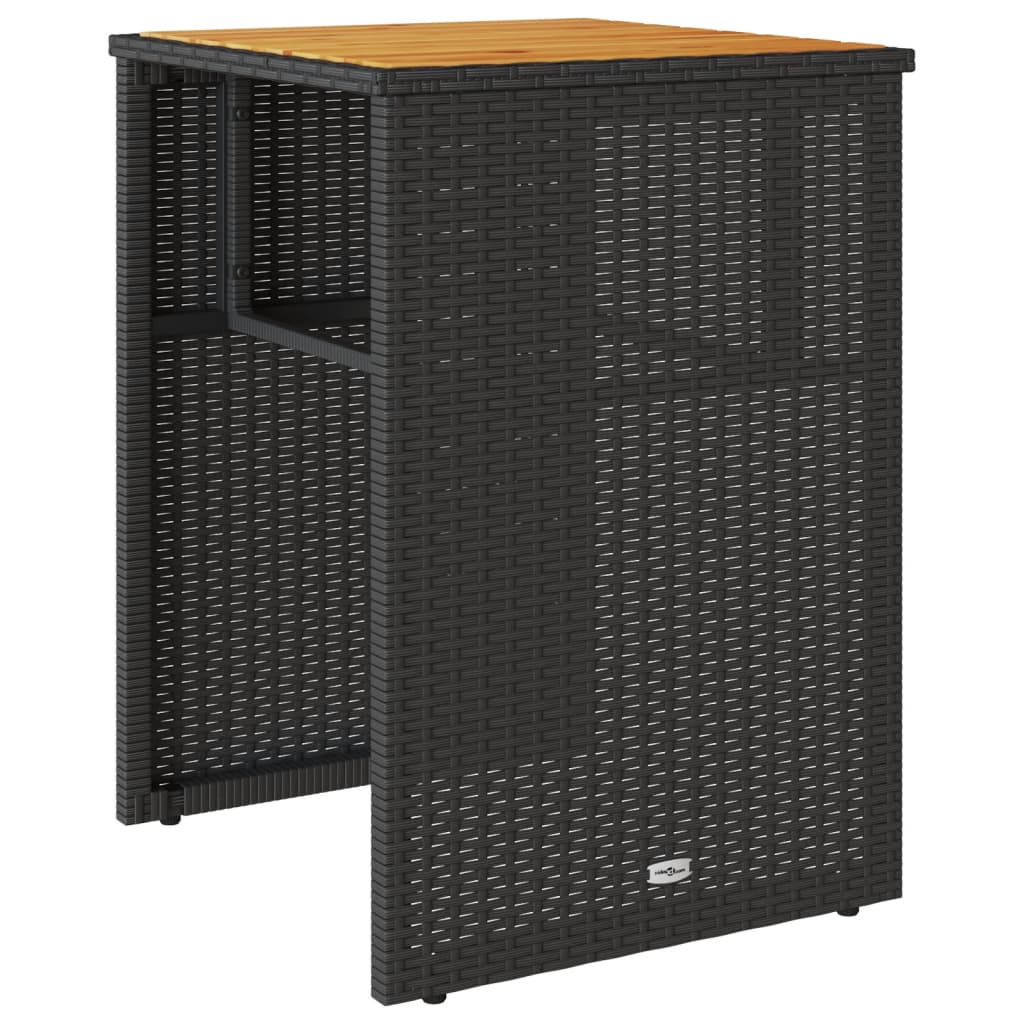 vidaXL Σετ Επίπλων Bistro 3 τεμ. Μαύρο Συνθετ. Ρατάν με Μαξιλάρια