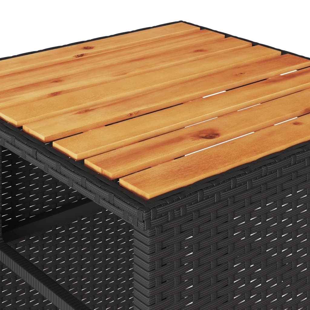 vidaXL Σετ Επίπλων Bistro 3 τεμ. Μαύρο Συνθετ. Ρατάν με Μαξιλάρια