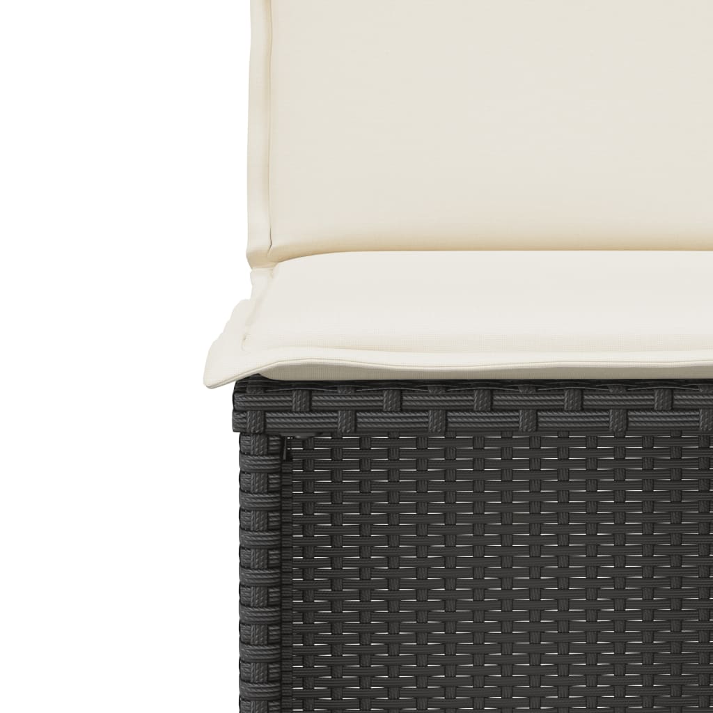 vidaXL Σετ Επίπλων Bistro 3 τεμ. Μαύρο Συνθετ. Ρατάν με Μαξιλάρια