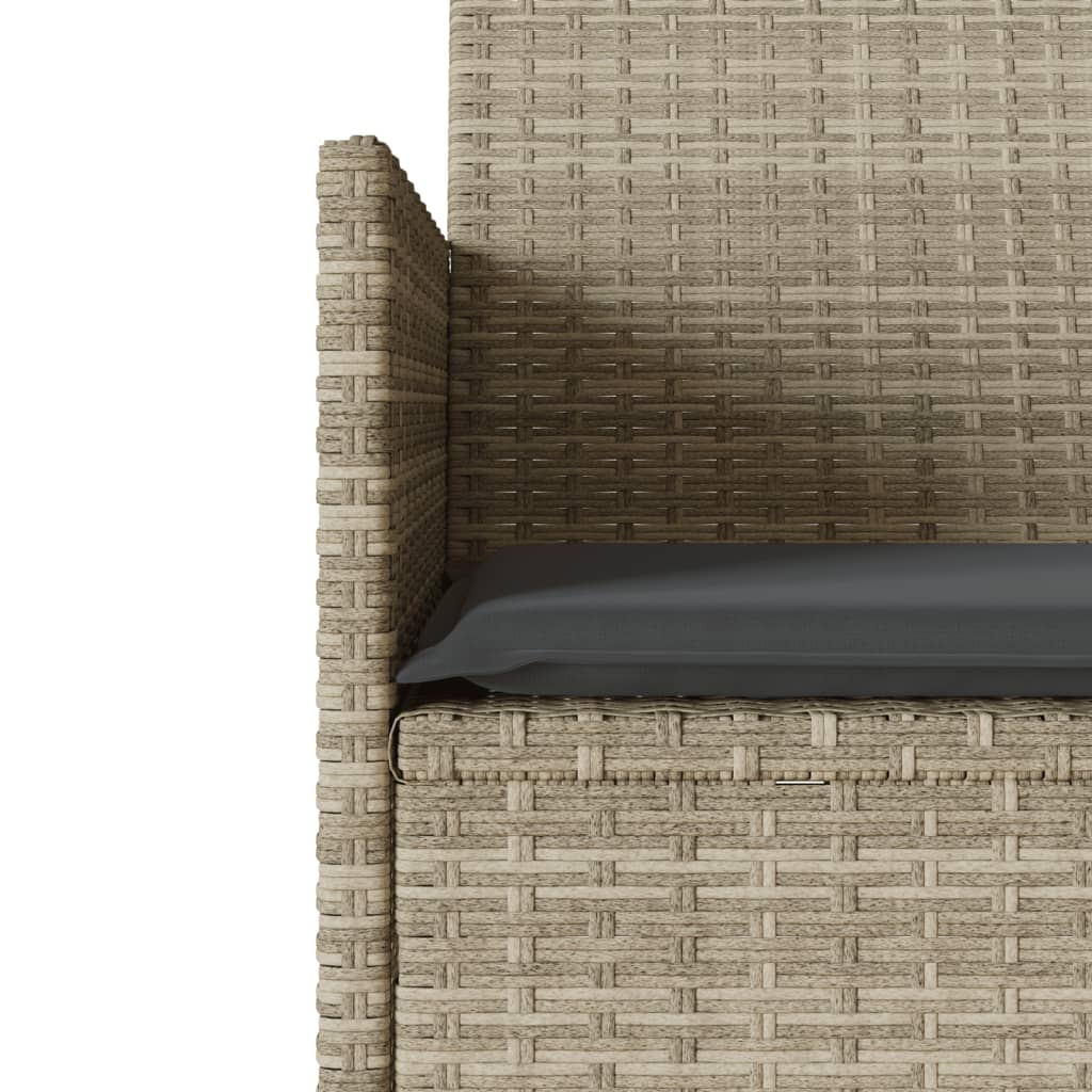 vidaXL Καναπές Κήπου Διθέσιος Αν.Γκρι Συνθ. Ρατάν με Τραπέζι/Μαξιλάρια