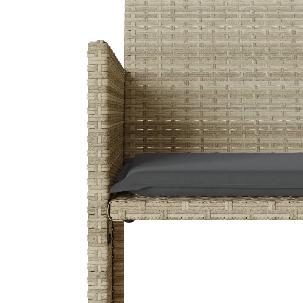 vidaXL Καναπές Κήπου Διθέσιος με Τραπέζι+Σκαμπό Αν. Γκρι Συνθ. Ρατάν