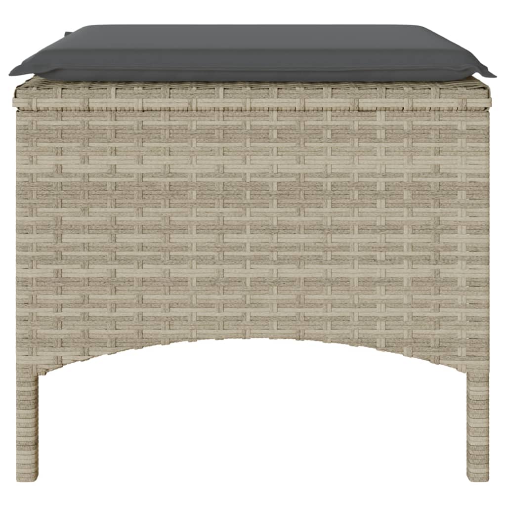 vidaXL Καναπές Κήπου Διθέσιος με Τραπέζι+Σκαμπό Αν. Γκρι Συνθ. Ρατάν