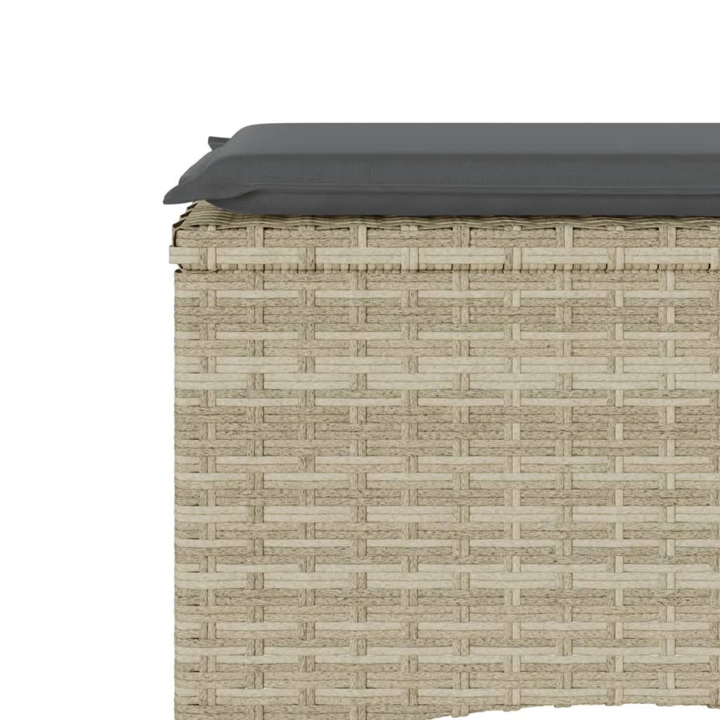 vidaXL Καναπές Κήπου Διθέσιος με Τραπέζι+Σκαμπό Αν. Γκρι Συνθ. Ρατάν