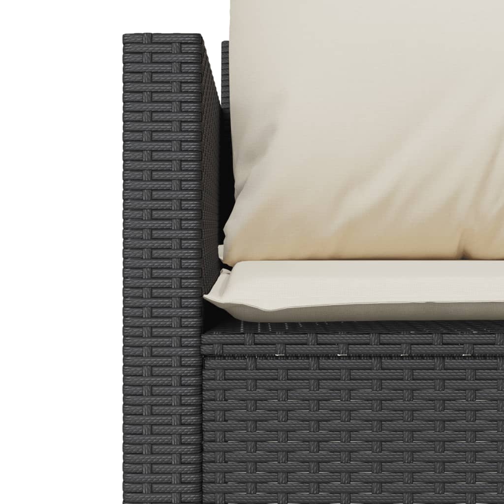 vidaXL Σετ Επίπλων Bistro 3 τεμ. Μαύρο Συνθετ. Ρατάν με Μαξιλάρια