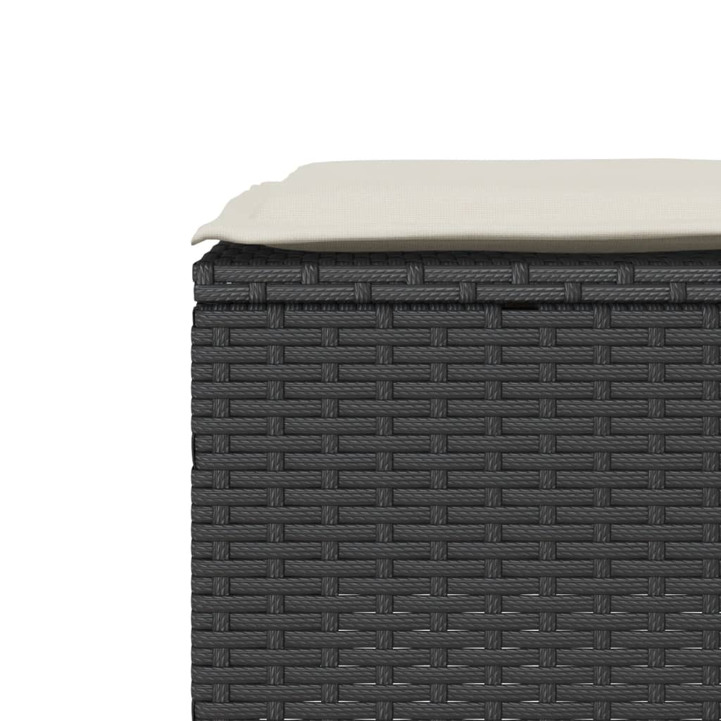 vidaXL Σετ Επίπλων Bistro 3 τεμ. Μαύρο Συνθετ. Ρατάν με Μαξιλάρια