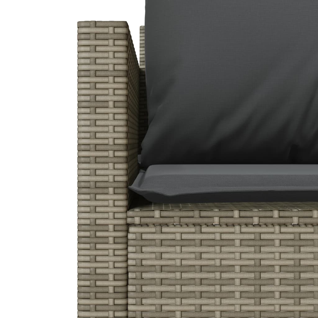 vidaXL Σετ Επίπλων Bistro 3 τεμ Γκρι Συνθετικό Ρατάν με Μαξιλάρια