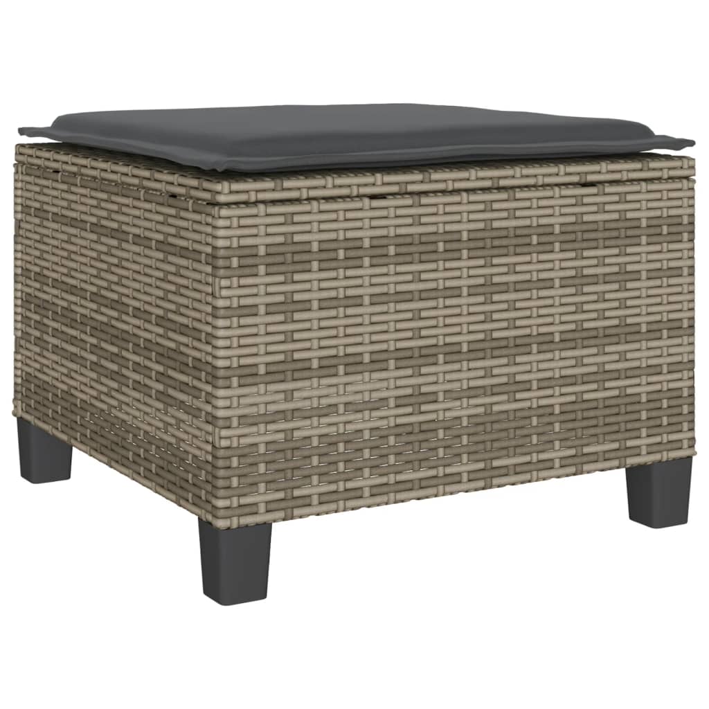 vidaXL Σετ Επίπλων Bistro 3 τεμ Γκρι Συνθετικό Ρατάν με Μαξιλάρια