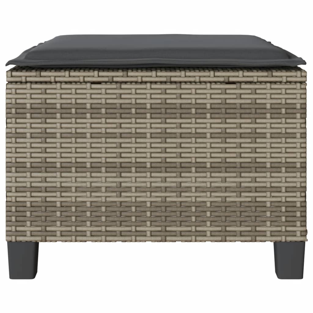 vidaXL Σετ Επίπλων Bistro 3 τεμ Γκρι Συνθετικό Ρατάν με Μαξιλάρια